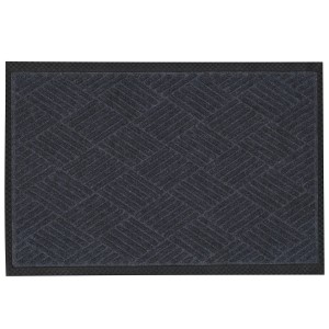 Berrnour Home BerrMat Silver or Charcoal Ribbed Carpet Natural Rubber Door Mat, 18x30 or 24x38   565425139
